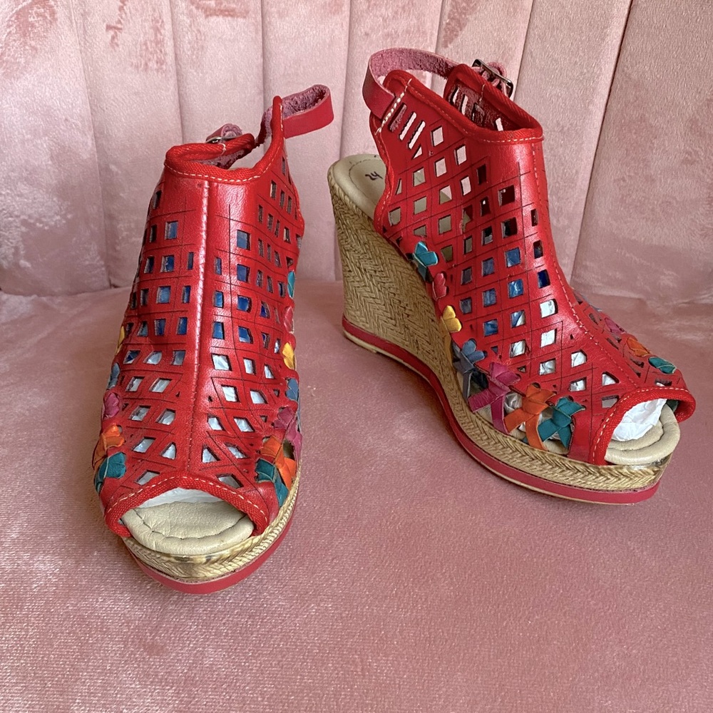 Handmade, Leather, Mexican Sandal Wedges, Huarache